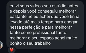 Mensagem de cliente satisfeita com o trabalho da Ariel 11