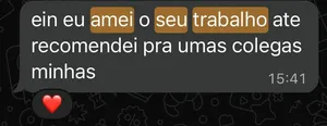 Mensagem de cliente satisfeita com o trabalho da Ariel 13