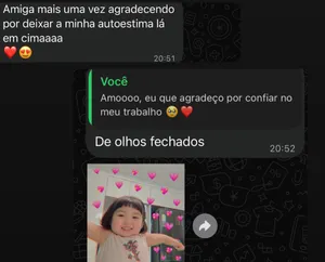 Mensagem de cliente satisfeita com o trabalho da Ariel 14